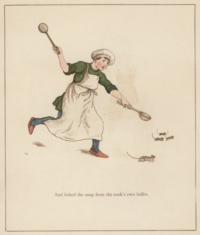Ilustración de Kate Greenaway para El flautista de Hamelín de Robert Browning (litografia en color) de Kate (after) Greenaway