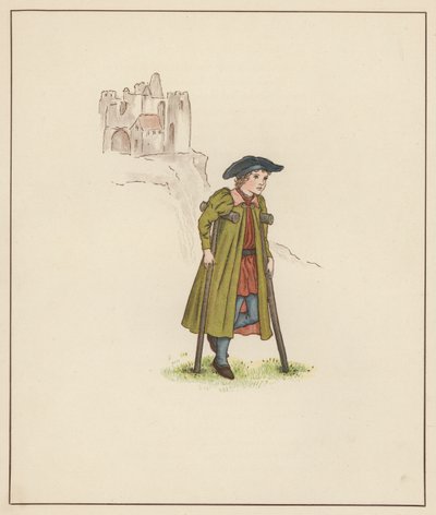 Ilustración de Kate Greenaway para El flautista de Hamelín de Robert Browning (litografia en color) de Kate (after) Greenaway