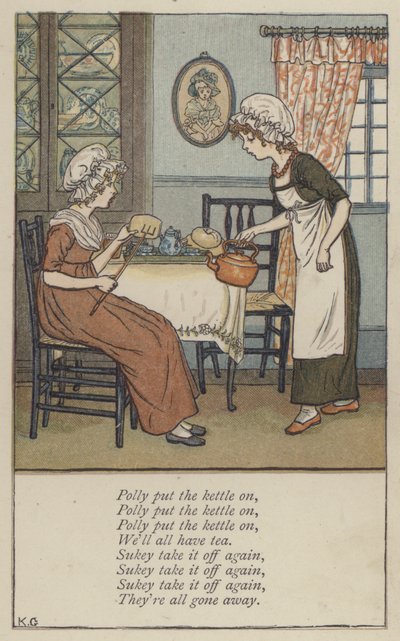 Polly pone la tetera de Kate (after) Greenaway