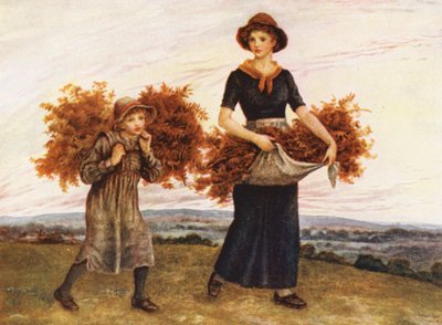 The Bracken Gatherers (litografía en color) de Kate (after) Greenaway