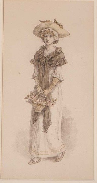Una canasta de rosas de Kate Greenaway