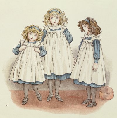 Pero los pies de Flinders estaban fríos, del Libro de Canciones de Abril del Bebé, 1900 de Kate Greenaway