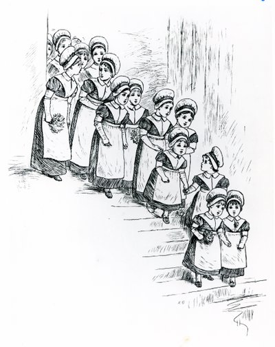 Niños de caridad, c.1880 de Kate Greenaway