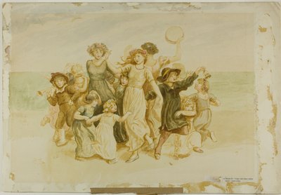 Niños jugando en la playa de Kate Greenaway
