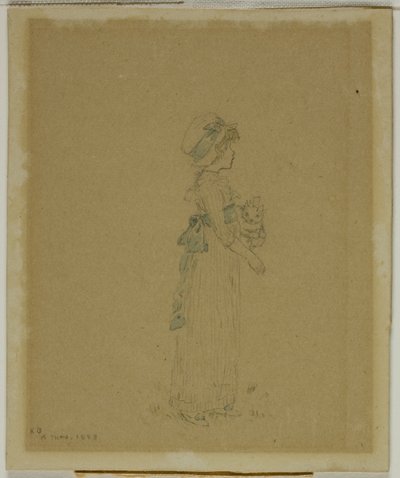 Niña con gato de Kate Greenaway