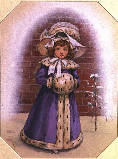 Chica con un manguito de Kate Greenaway