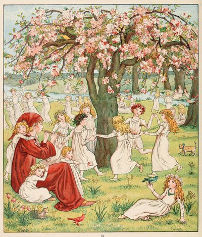 Cómo se robaron a sus hijos, de El flautista de Hamelín, pub. 1888 de Kate Greenaway