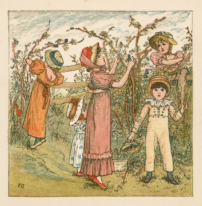 Recogiendo moras de Kate Greenaway