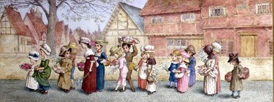 Procesión de Dieciséis Niños Llevando Flores, c.1876 de Kate Greenaway