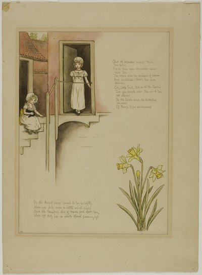 Estudio para From Wonder World, de Marigold Garden de Kate Greenaway