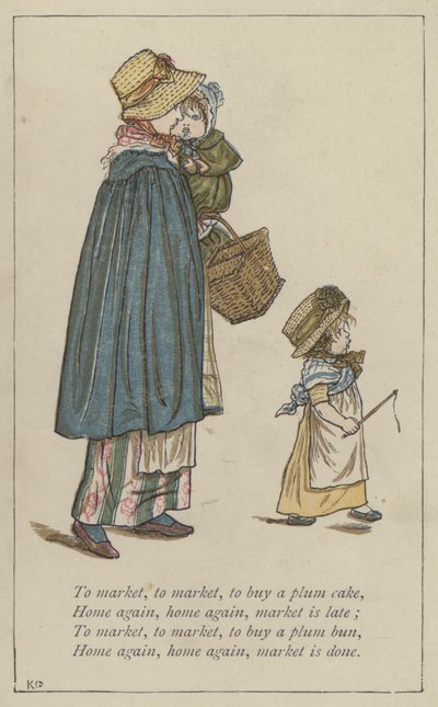 Al mercado, al mercado, a comprar un pastel de ciruela de Kate Greenaway
