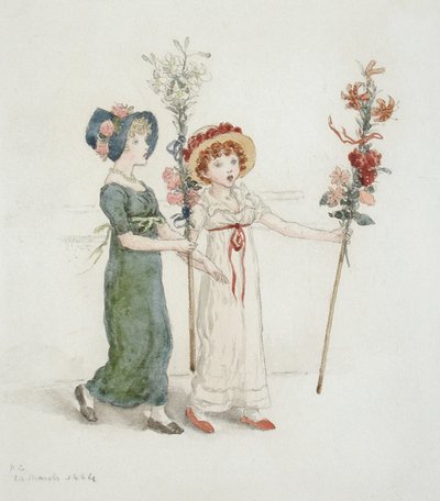 Dos niños con bastones de Kate Greenaway