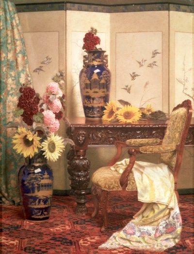 Girasoles y malvarrosas, 1889 de Kate Hayllar