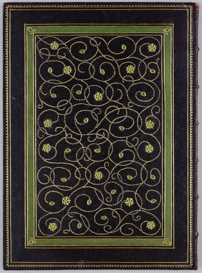 Portada de "Breve historia de la imprenta" de Emery Walker (1851-1933) 1911 (cuero y & oro) de Katharine Adams