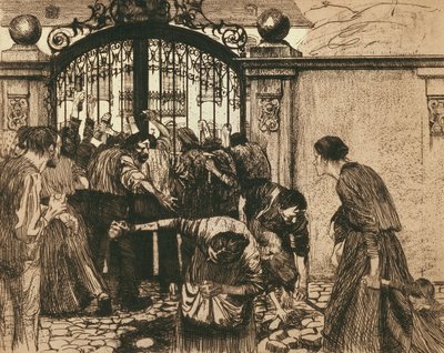 Revuelta (Por las puertas de un parque), 1897 de Käthe Kollwitz
