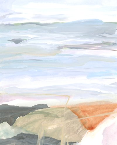 Paisaje abstracto V, 2022 (acrílico sobre papel) de Katie Ré Scheidt