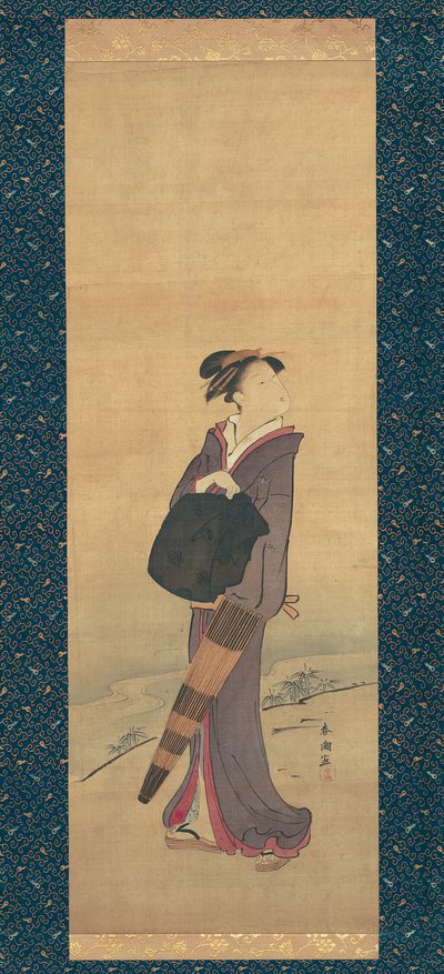 Chica en la orilla del río de Katsukawa Shuncho