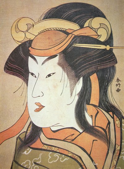 Cabeza de actor japonés masculino en papel femenino, c.1787-88 de Katsukawa Shuncho