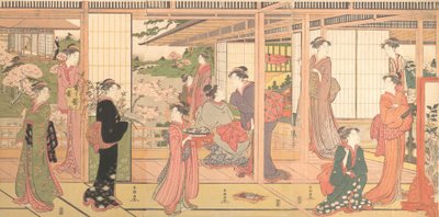 Mansión Abierta a un Jardín de Katsukawa Shuncho
