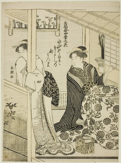Narciso en invierno, de la serie "Odas selectas sobre flores de las cuatro estaciones (Shuku awase, shiki no hana)" de Katsukawa Shuncho
