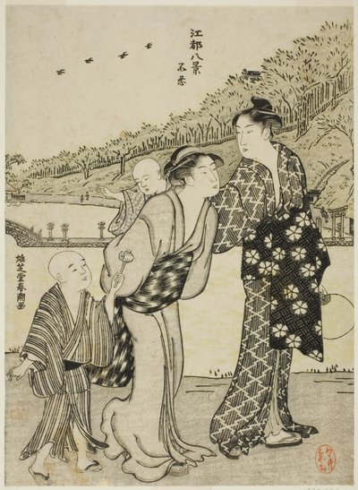 Estanque Shinobazu, de la serie "Ocho vistas de Edo (Koto hakkei)" de Katsukawa Shuncho