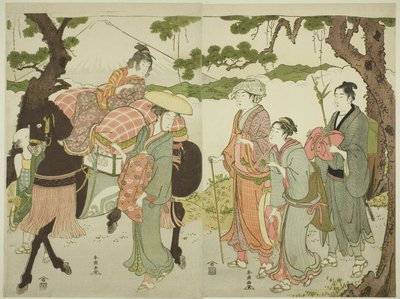 Viajeros en el Tokaido de Katsukawa Shuncho