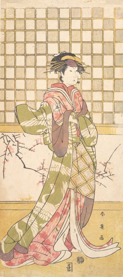 Un actor del clan Iwai como una mujer, ca. 1795 de Katsukawa Shun