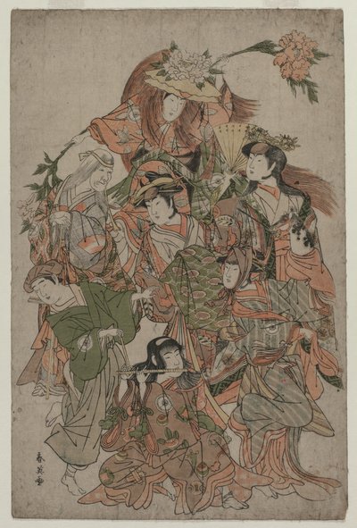 Iwai Hanshiro IV en una danza de siete cambios, c. 1793 o 1794 de Katsukawa Shunei