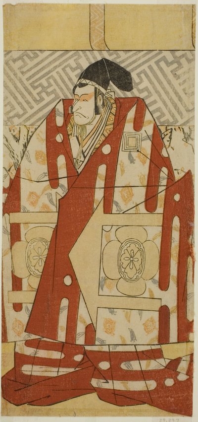 El actor Ichikawa Danjuro V como Kudo Suketsune en la obra Koi no Yosuga Kanegaki Soga, representada en el Teatro Ichimura en el primer mes de 1789. de Katsukawa Shun