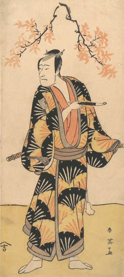 El actor Ichikawa Komazo II sosteniendo una pipa, 1762-1819 de Katsukawa Shun
