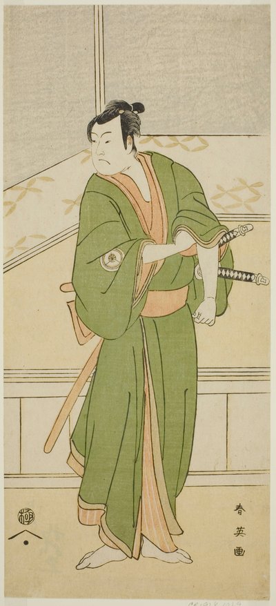 El actor Iwai Hanshiro IV como Shirai Gompachi en la obra Gozen-gakari Sumo Soga, representada en el Teatro Kawarazaki en el segundo mes de 1793. de Katsukawa Shun