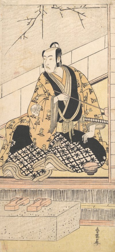 El actor Matsumoto Koshiro IV sentado en una habitación exterior, 1789 de Katsukawa Shun