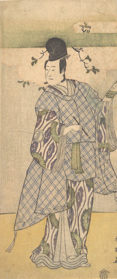 El Actor Sawamura Sojuro III como un Noble Escribiendo Poesía, 1782 de Katsukawa Shun