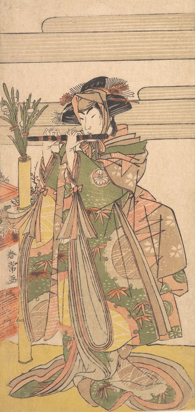 El tercer Segawa Kikunojo como una mujer de Katsukawa Shunjo