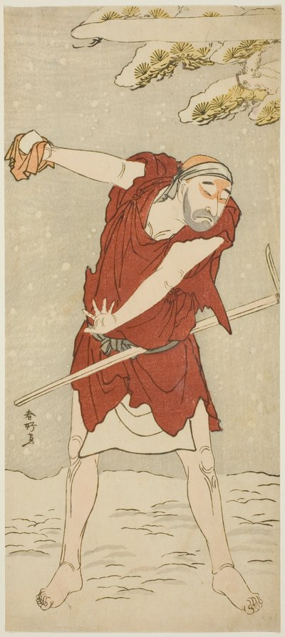 El actor Onoe Matsusuke I como monje mendicante en "Cortesana: Kerria Roses at Ide" ("Keisei Ide no yamabuki") de Katsukawa Shunkо̄