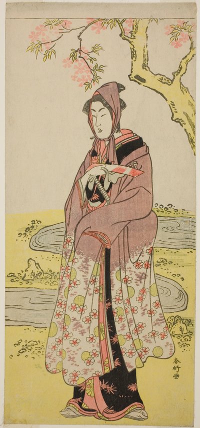 El actor Segawa Kikunojo III como Kumenosuke en la obra Keisei Natori Soga, representada en el Teatro Kiri en el segundo mes de 1788. de Katsukawa Shunkо̄