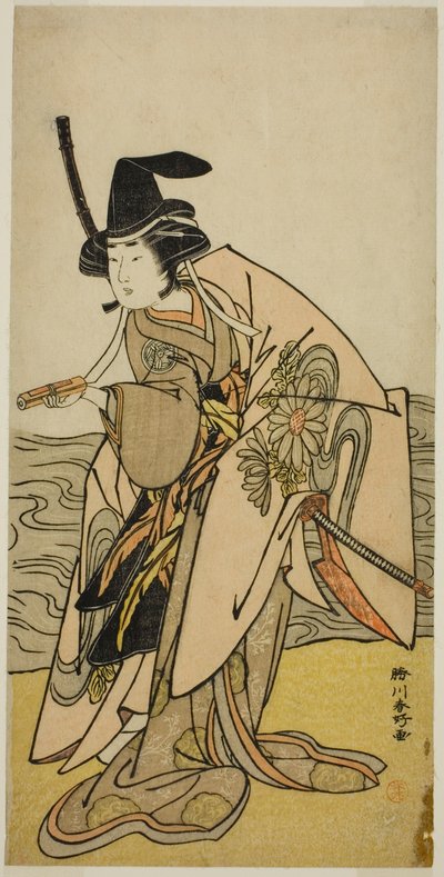 El actor Yamashita Kinsaku II como Lady Kikusui (Kikusui Gozen) en la obra Kaeribana Eiyu Taiheiki, representada en el Teatro Nakamura en el undécimo mes de 1779. de Katsukawa Shunkо̄