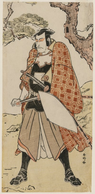 Ichikawa Danjuro V como un guerrero viajero de Katsukawa Shunko