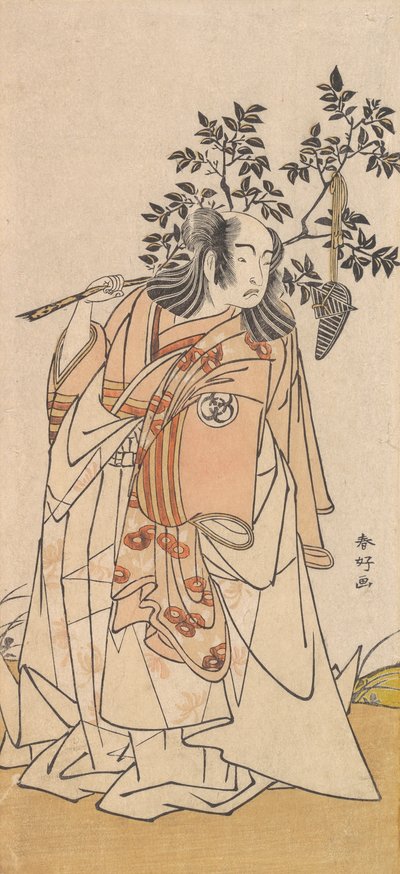El actor Bando Mitsugoro I como un hombre con atuendo de daimyo, ca. 1778 de Katsukawa Shunko