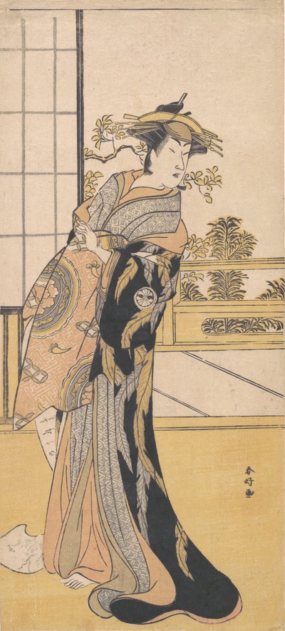 El actor Segawa Kikunojo 3º en un papel femenino, ca. 1780 de Katsukawa Shunko