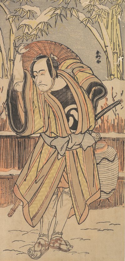 El Quinto Ichikawa Danjuro como Hombre en Ropa de Invierno de Katsukawa Shunko