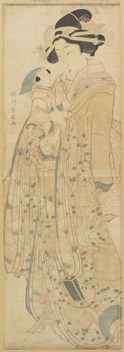 (Mujer sosteniendo una muñeca), finales del siglo XVIII-principios del siglo XIX de Katsukawa Shunsen