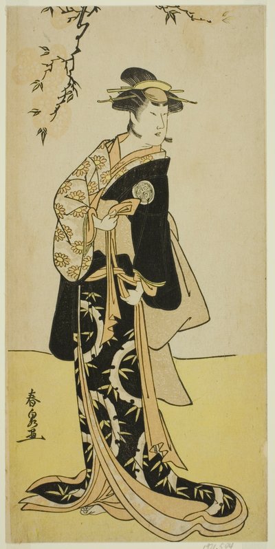 El actor Yamashita Mangiku I como Lady Yuya (Yuya Gozen) (?) en la obra Heike Hyobanki (?), representada en el Teatro Nakamura (?) en el séptimo mes, 1789 (?) de Katsukawa Shunsen