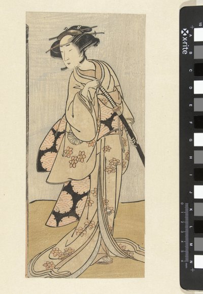 Actor con espada en papel femenino de Katsukawa Shunsho (attributed to)