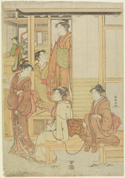 (Grupo de damas en una veranda), c. 1780-1795 de Katsukawa Shunsho
