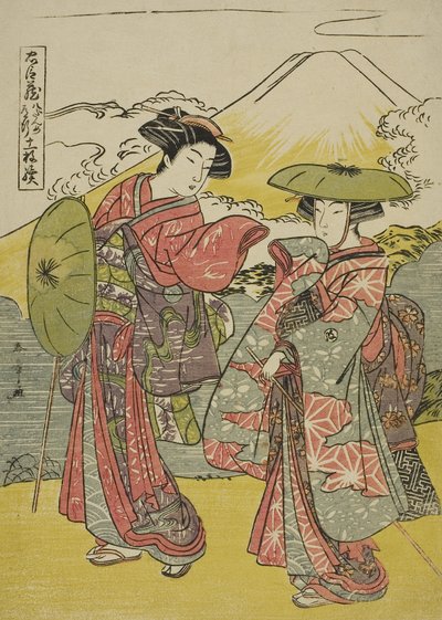 Acto octavo: Viaje nupcial de la obra Chushingura (Tesoro de retenedores leales), c.1779-80 (impresión en madera en color; chuban) de Katsukawa Shunsho