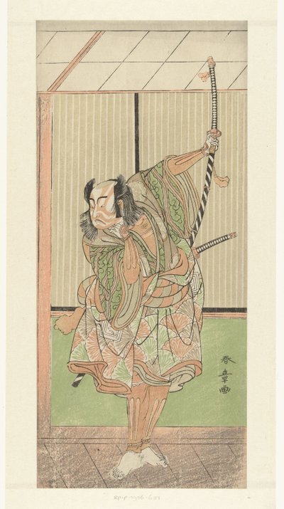 Actor Ichikawa Yaozo con espada larga de Katsukawa Shunsho