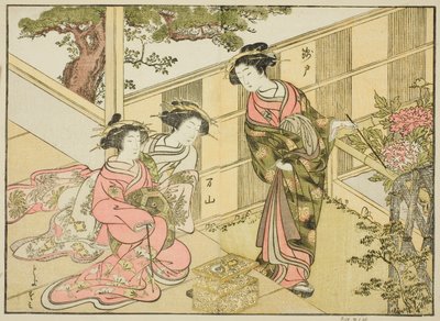 Cortesanas del Chojiya, del libro "Una comparación de bellezas de las casas verdes: Un espejo de sus formas (Seiro bijin awase sugata kagami)," vol. 1 de Katsukawa Shunsho