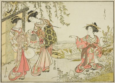 Cortesanas de Kadotsutaya, del libro "Espejo de mujeres hermosas de los barrios de placer", vol. 1 de Katsukawa Shunsho