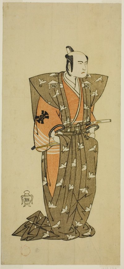 El Actor Bando Mitsugoro I como Soga no Juro Sukenari (?) en la Obra Shuen Soga Omugaeshi (?), Representada en el Teatro Ichimura (?) en el Segundo Mes, 1768 (?) de Katsukawa Shunsho